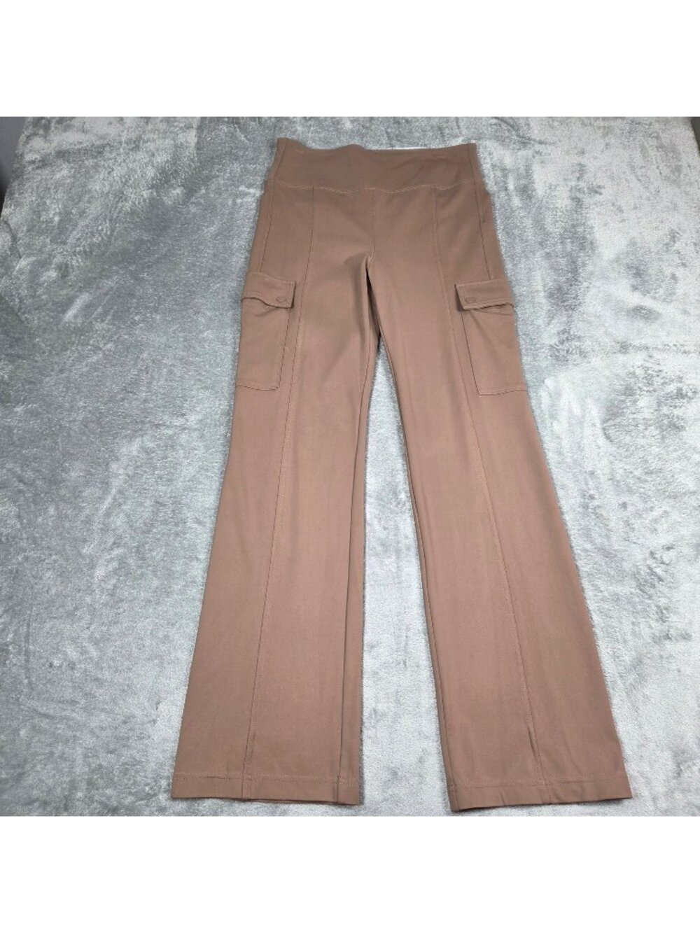 Athleta Pants Small Rustic Beige Delancey Cargo Straight Leg Stretch Preppy